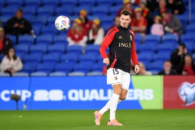 131025 - Wales v Belgium - 2026 FIFA World Cup Qualifying - Thomas Meunier of Belgium
