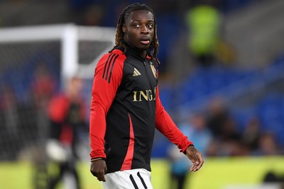 131025 - Wales v Belgium - 2026 FIFA World Cup Qualifying - Jeremy Doku of Belgium