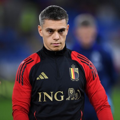 131025 - Wales v Belgium - 2026 FIFA World Cup Qualifying - Leandro Trossard of Belgium