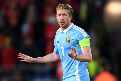 131025 - Wales v Belgium - 2026 FIFA World Cup Qualifying - Kevin De Bruyne of Belgium