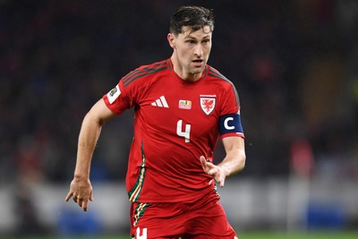 131025 - Wales v Belgium - 2026 FIFA World Cup Qualifying - Ben Davies of Wales