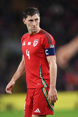 131025 - Wales v Belgium - 2026 FIFA World Cup Qualifying - Ben Davies of Wales