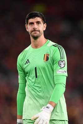 131025 - Wales v Belgium - 2026 FIFA World Cup Qualifying - Thibaut Courtois of Belgium