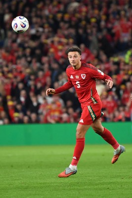 131025 - Wales v Belgium - 2026 FIFA World Cup Qualifying - Ethan Ampadu of Wales