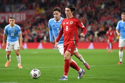 131025 - Wales v Belgium - 2026 FIFA World Cup Qualifying - Harry Wilson of Wales