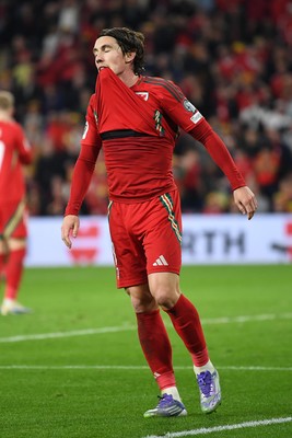 131025 - Wales v Belgium - 2026 FIFA World Cup Qualifying - Dejected Harry Wilson of Wales