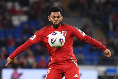 131025 - Wales v Belgium - 2026 FIFA World Cup Qualifying - Jay Dasilva of Wales