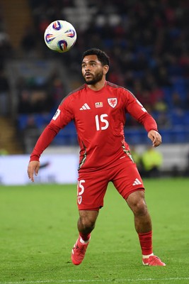 131025 - Wales v Belgium - 2026 FIFA World Cup Qualifying - Jay Dasilva of Wales
