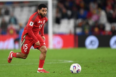 131025 - Wales v Belgium - 2026 FIFA World Cup Qualifying - Jay Dasilva of Wales
