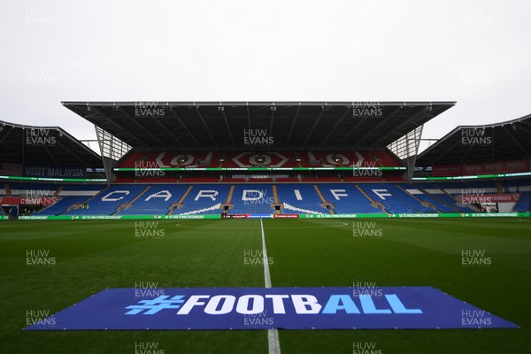131025 - Wales v Belgium - 2026 FIFA World Cup Qualifying - A general view of the Cardiff City Stadium ahead of this evenings game