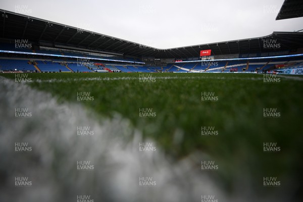 131025 - Wales v Belgium - 2026 FIFA World Cup Qualifying - A general view of the Cardiff City Stadium ahead of this evenings game