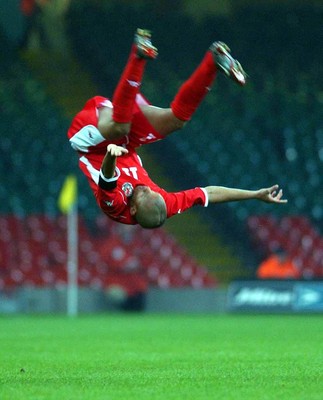 120203 - Wales v Bosnia-Herzegovina - International friendly - Robert Earnshaw celebrates equalising