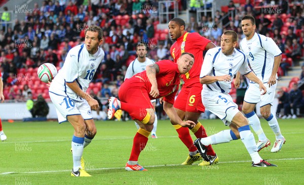 150812 - Wales v Bosnia Herzegovina, Vauxhall International Friendly - Wales' Darcy Blake tries to get a shot at goal