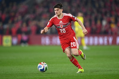 260326 - Wales v Bosnia-Herzegovina - 2026 FIFA World Cup Qualifying - Play-off Semi-final - Daniel James of Wales