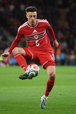 260326 - Wales v Bosnia-Herzegovina - 2026 FIFA World Cup Qualifying - Play-off Semi-final - Ethan Ampadu of Wales