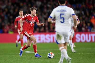 260326 - Wales v Bosnia-Herzegovina - 2026 FIFA World Cup Qualifying - Play-off Semi-final - David Brooks of Wales