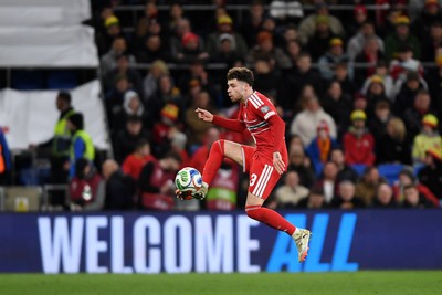 260326 - Wales v Bosnia-Herzegovina - 2026 FIFA World Cup Qualifying - Play-off Semi-final - Neco Williams of Wales