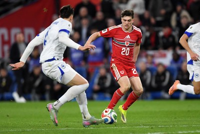 260326 - Wales v Bosnia-Herzegovina - 2026 FIFA World Cup Qualifying - Play-off Semi-final - Daniel James of Wales