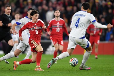 260326 - Wales v Bosnia-Herzegovina - 2026 FIFA World Cup Qualifying - Play-off Semi-final - Harry Wilson of Wales