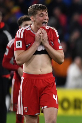 260326 - Wales v Bosnia-Herzegovina - 2026 FIFA World Cup Qualifying - Play-off Semi-final - Dejected Dylan Lawlor of Wales