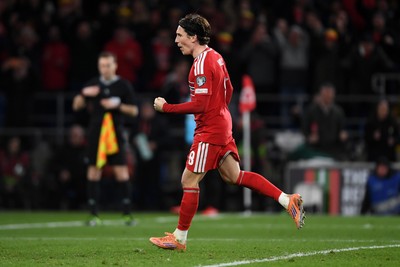260326 - Wales v Bosnia-Herzegovina - 2026 FIFA World Cup Qualifying - Play-off Semi-final - Harry Wilson of Wales scores his penalty