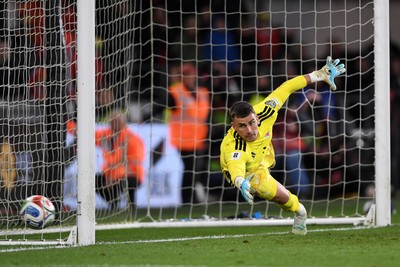 260326 - Wales v Bosnia-Herzegovina - 2026 FIFA World Cup Qualifying - Play-off Semi-final - Karl Darlow of Wales during the shootout