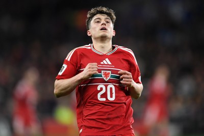 260326 - Wales v Bosnia-Herzegovina - 2026 FIFA World Cup Qualifying - Play-off Semi-final - Daniel James of Wales