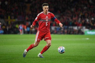 260326 - Wales v Bosnia-Herzegovina - 2026 FIFA World Cup Qualifying - Play-off Semi-final - Ethan Ampadu of Wales