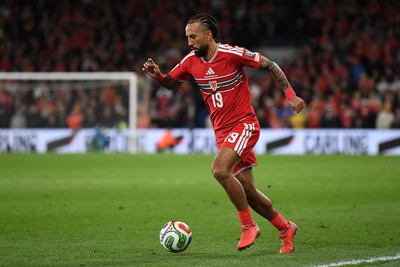 260326 - Wales v Bosnia-Herzegovina - 2026 FIFA World Cup Qualifying - Play-off Semi-final - Sorba Thomas of Wales