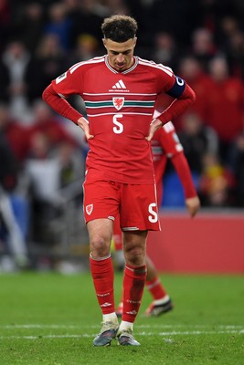 260326 - Wales v Bosnia-Herzegovina - 2026 FIFA World Cup Qualifying - Play-off Semi-final - Dejected Ethan Ampadu of Wales