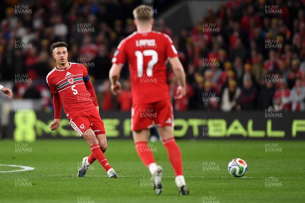 260326 - Wales v Bosnia-Herzegovina - 2026 FIFA World Cup Qualifying - Play-off Semi-final - Ethan Ampadu of Wales