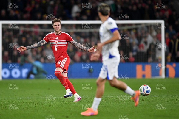 260326 - Wales v Bosnia-Herzegovina - 2026 FIFA World Cup Qualifying - Play-off Semi-final - Joe Rodon of Wales