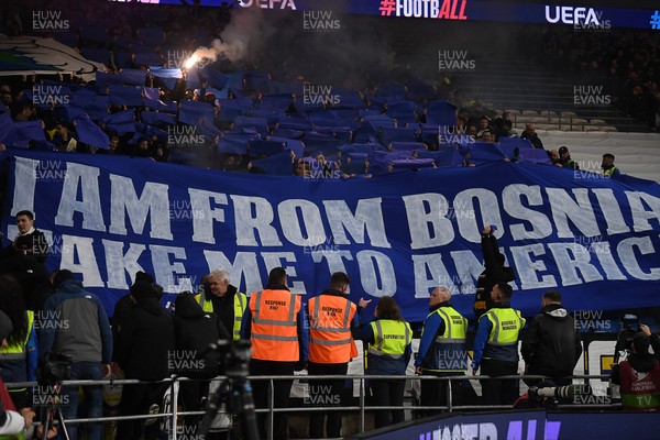260326 - Wales v Bosnia-Herzegovina - 2026 FIFA World Cup Qualifying - Play-off Semi-final - Bosnia Tifo