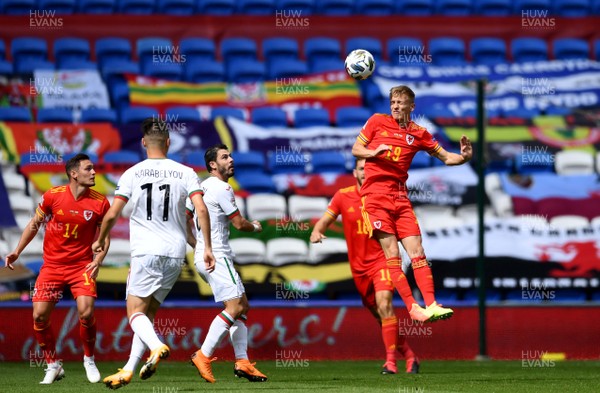 060920 - Wales v Bulgaria - UEFA Nations League - Matthew Smith of Wales jumps in the air
