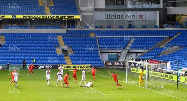 060920 - Wales v Bulgaria - UEFA Nations League - Neco Williams (3) of Wales celebrates scoring goal