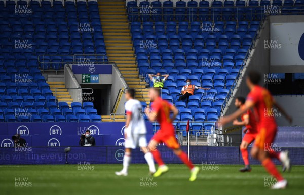 060920 - Wales v Bulgaria - UEFA Nations League - Stadium Stewards look on during play