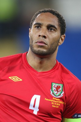 08.10.10.. Wales v Bulgaria, UEFA Euro 2012 Qualifier, Cardiff City Stadium -  Wales' Ashley Williams    