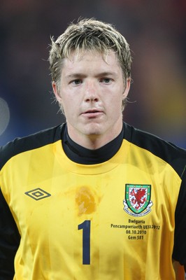 08.10.10.. Wales v Bulgaria, UEFA Euro 2012 Qualifier, Cardiff City Stadium -  Wales' keeper Wayne Hennessey    