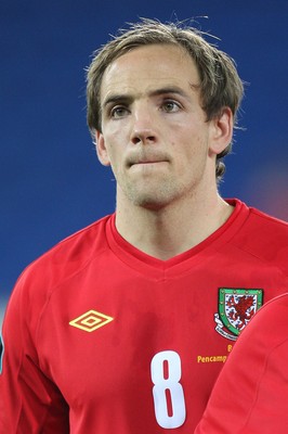 08.10.10.. Wales v Bulgaria, UEFA Euro 2012 Qualifier, Cardiff City Stadium -  Wales' David Vaughan      