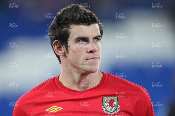 08.10.10.. Wales v Bulgaria, UEFA Euro 2012 Qualifier, Cardiff City Stadium -  Wales' Gareth Bale     