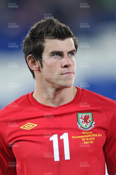 08.10.10.. Wales v Bulgaria, UEFA Euro 2012 Qualifier, Cardiff City Stadium -  Wales' Gareth Bale     