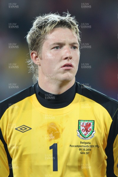 08.10.10.. Wales v Bulgaria, UEFA Euro 2012 Qualifier, Cardiff City Stadium -  Wales' keeper Wayne Hennessey         