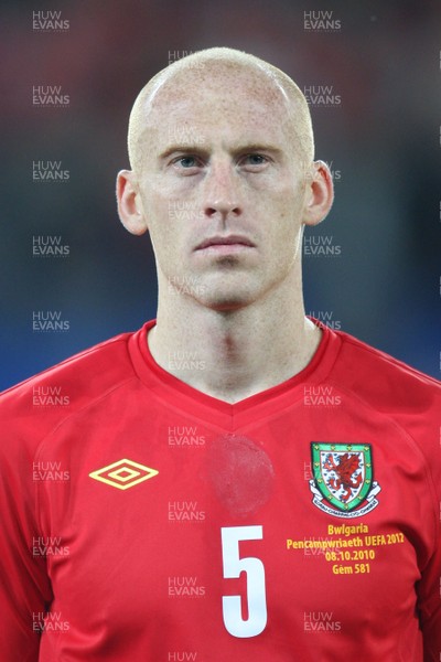 08.10.10.. Wales v Bulgaria, UEFA Euro 2012 Qualifier, Cardiff City Stadium -  Wales' James Collins         
