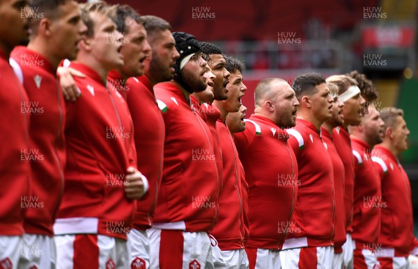 030721 - Wales v Canada - Summer International Rugby - Tom Rogers during the anthems