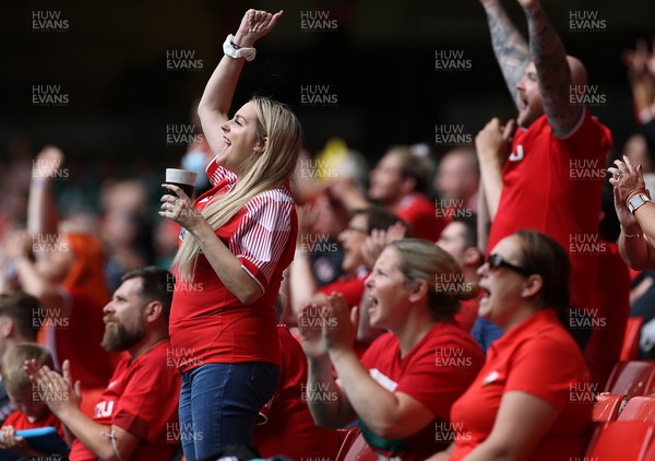 030721 - Wales v Canada - Summer Internationals - Wales fans celebrate