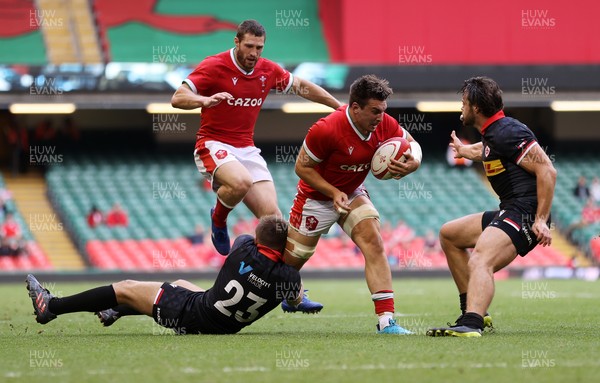 030721 - Wales v Canada - Summer Internationals - \20\is tackled by Robbie Povey of Canada