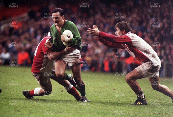 101193 - Wales v Canada - Rupert Moon of Wales tries to break through the Canadian defence