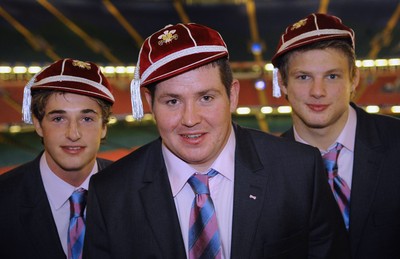14.11.08 - Wales v Canada -  Invesco Perpetual Series 2008 - Wales' Martin Roberts, Eifion Roberts and Dan Biggar with their first caps 