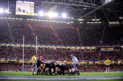 14.11.08 - Wales v Canada -  Invesco Perpetual Series 2008 - Wales and Canada pack down for a scrum at the Millennium Stadium. 