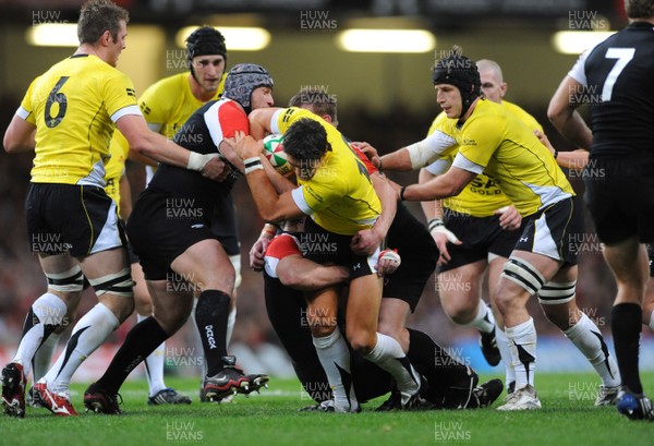 14.11.08 - Wales v Canada -  Invesco Perpetual Series 2008 - Wales' James Hook is injured during a tackle.  
